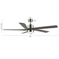 thumbnail image 3 of 54 in. Nickel and Gray Wood Grain DC Indoor Ceiling Fan with Light Kit, 5 Reversible Blades Carved Wood Blades, 3 of 9