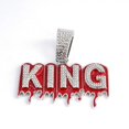 thumbnail image 3 of Hip Hop Cuban Chains Red Drip Oil Letters KING Pendant Necklace With 15mm Miami Cuban Chain Iced Out Bling HipHop Necklaces Fashion Jewelry, 3 of 5