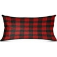 thumbnail image 2 of Red and Black Plaid Plush Pillow Case, Zippered Bed Pillow Pillowcases, Super Soft and Cozy Pillowcase Covers for Sleep Decor Giftsation - King Size 20x40in, 2 of 7