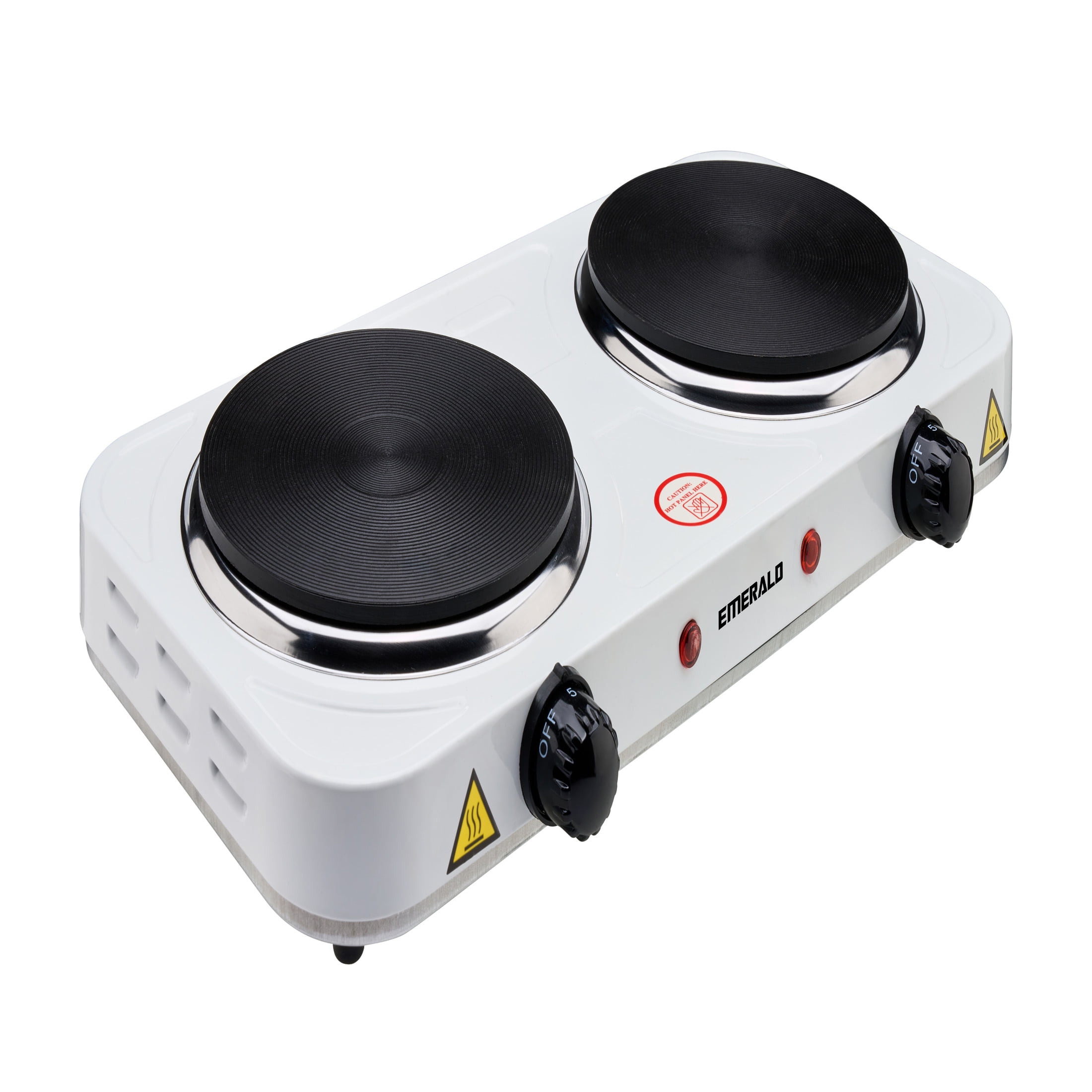 Emerald 5.5” 2-Coil White Electric Countertop Burner