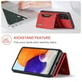 thumbnail image 3 of Feishell Case for Samsung Galaxy A13 4G,Premium PU Leather Magnetic Detachable 2-In-1 Card Pocket Back Flip ID Credit Card Slots Kickstand Shockproof Business Slim Phone Case,Red, 3 of 9
