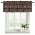 thumbnail image 2 of 2 Pack Valances for Windows, Brown Boho Window Valances for Living Room/Bedroom/Bathroom, Vintage Ethnic Tribe Retro Abstract Art Light Filtering Kitchen Curtain Valance Window Treatment 42"W x18" L, 2 of 9