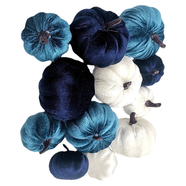 12 Uds Calabazas artificiales decorativas Perfecl C-azul 12 piezas
