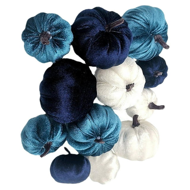 12 Uds Calabazas artificiales decorativas Perfecl C-azul 12 piezas