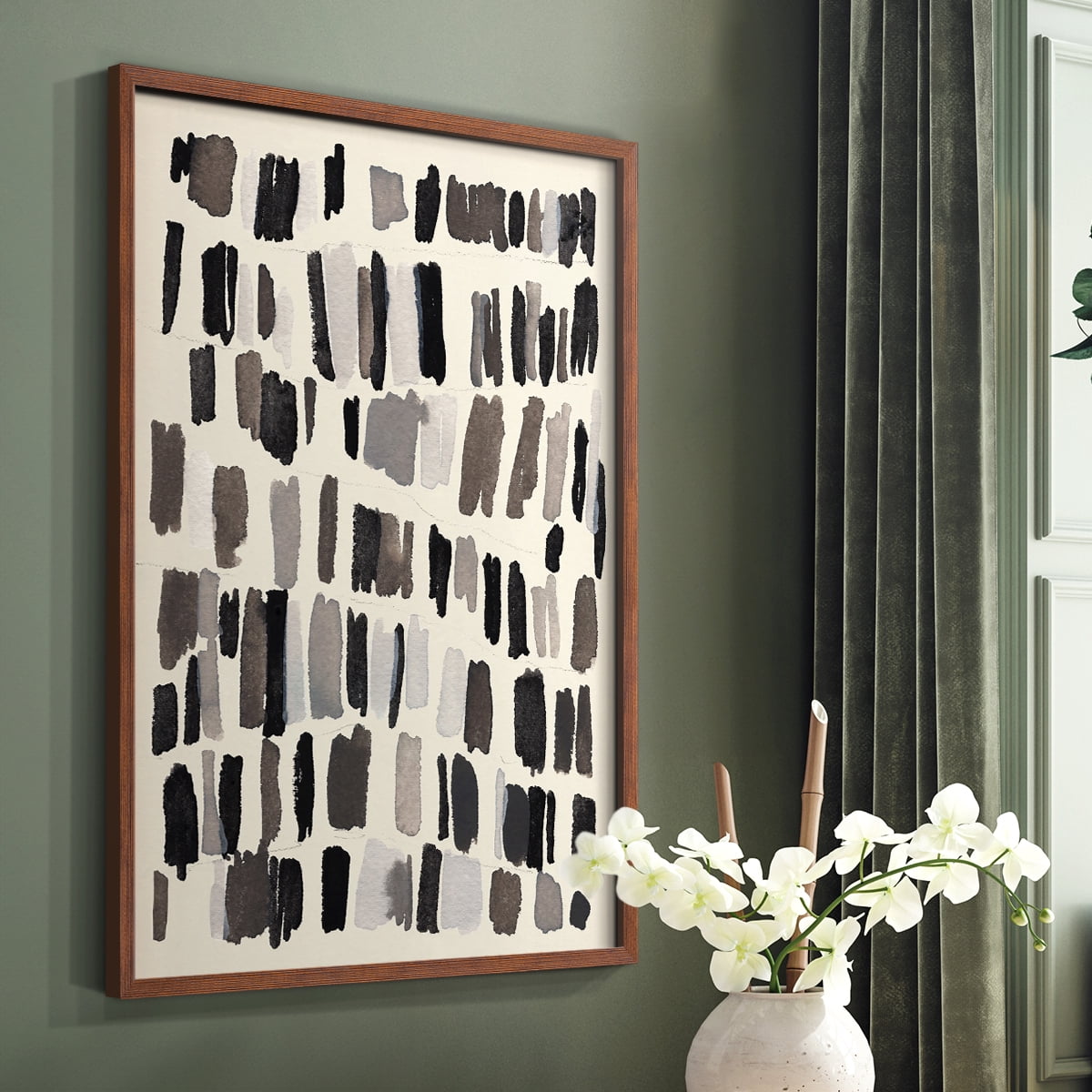 Chalk and Flint III Framed Print in Brown Solid Wood Framed Print No Nail Hanging