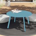 thumbnail image 2 of Grand patio Round Coffee Table, Weather Resistant Patio Side Table, Outdoor Round End Table with Square Feet, Great for Backyard, Patio, Deck, Blue, 2 of 14