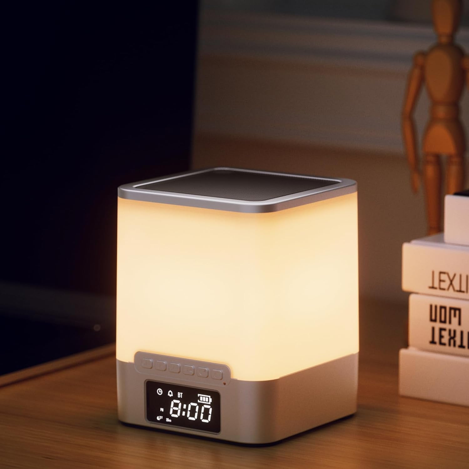 Sailstar Alarm Clock Bluetooth Speaker with Night Light,Touch Bedside Lamp Digital Alarm Clock with RGB Color Changing Music Sync