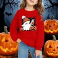 thumbnail image 1 of Chandail en Molleton Décontracté et à la Mode pour Enfants Halloween Imprimé 2D Col Rond Manches Longues Rouge, 1 of 6