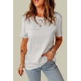 thumbnail image 1 of Women's White Ripped Solid Color Short Sleeve T Shirt, 1 of 15