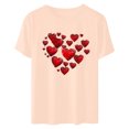 thumbnail image 5 of VKOYWKM Women's Heart Shirts Valentine T-Shirts Cute Love Heart Graphic Tees Short Sleeve Loose Fit Spring T-Shirt Holiday Tops Romantic Crew Neck Valentine's Day Tshirts, 5 of 7