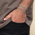 thumbnail image 2 of Turandoss Sterling Silver Cuban Link Layered Chain Bracelets Set for Men Herringbone Figaro Wrist Chains 8.3" Sturdy Stainless Steel Birthday Anniversary Gifts for Men Husband, 2 of 8