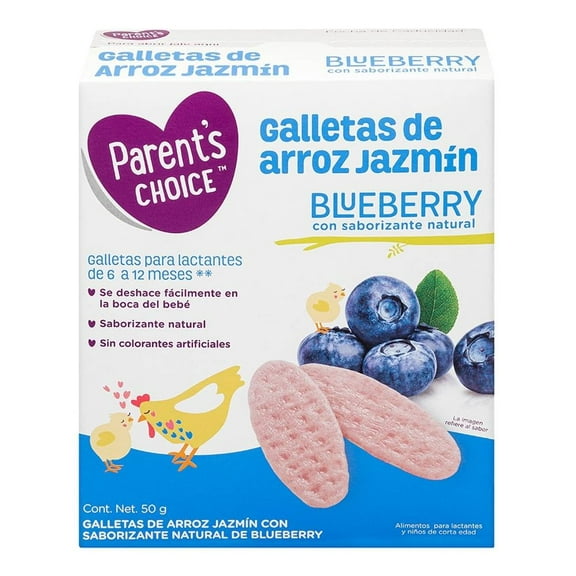 Galletas de arroz jazmín Parent's Choice blueberry 50 g