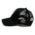 thumbnail image 5 of Posse Comitatus Skull Thin Red Line USA Flag Adult One-Size Cap Hat Black, 5 of 5