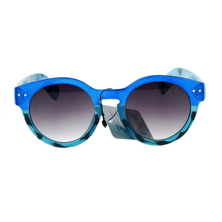 SA106 Color Turtle Shell Thick Plasic Keyhole Horn Rim Retro Sunglasses Blue