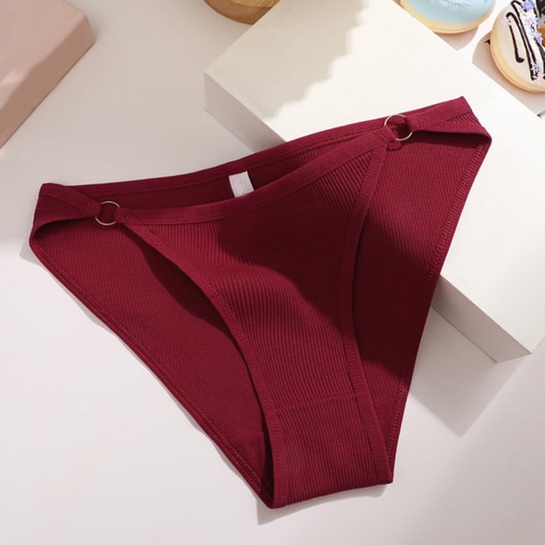 Puntoco Bragas para mujer, cintura alta, moda para mujer, color sólido, cintura baja, color sólido, aros unidos, bragas
