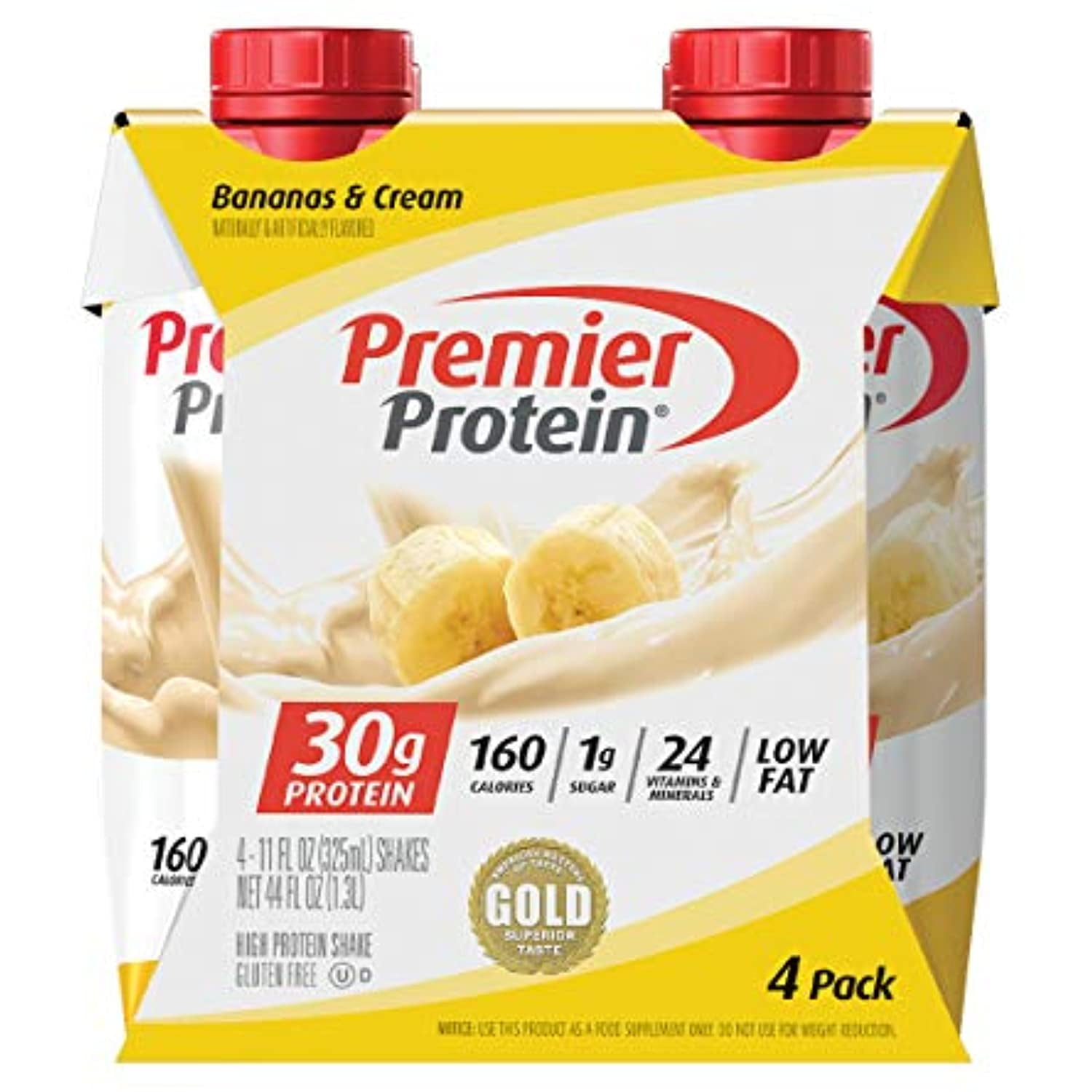 Premier Protein, 30G Shakes Bananas And Cream, 44 Fl Oz, Pack Of 4 ...