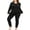 001-Black, variant on Plus Size Navy Blue Thermal Underwear For Women Crewneck Thermal TopLong Johns Fleece Lined Base Layer Top and Bottom Sets Fall Winter Pajama, 2-Pack XL 14W 16W