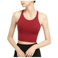 thumbnail image 1 of Puntoco Tops de cuello cuadrado para mujer, camiseta sin mangas deportiva informal de cuello redondo y liso, ropa de yoga sin espalda para mujer, 1 of 4