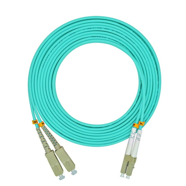 Jeirdus 1 Metro 3 Pies Lc A Sc Dúplex 50/125 10G Om3 Cable De Fibra Óptica Multimodo Puente Cable De Conexión Óptica Lc-Sc