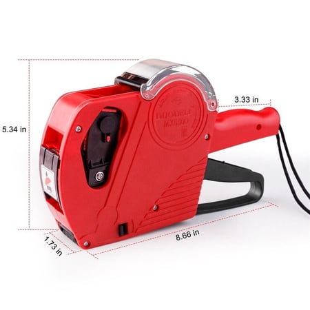 MX-5500 8-Gun Red Price Label System - Ideal for Retail, Boutiques & Supermarkets | Durable, User-Friendly Design with Free Ink Roll & 10 Paper Rolls