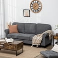thumbnail image 2 of HOMCOM 3-Seater Sofa Couch Modern Linen Fabric Sofa with Rubberwood Legs, 2 of 10