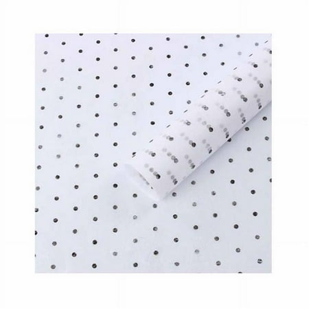 Panda Superstore Black Dots Flower Gift Packaging Supplies Wrapping Paper - 20 Piece