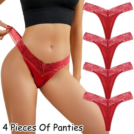 

Miayilima Panties For Women Underpants Lace Panties Underwear Panties Bikini Solid Briefs Knickers Christmas Gift 4 Pieces Cotton Panties For Womens Size M