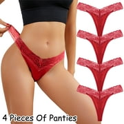 Aligament Panties For Women Underpants Lace Panties Underwear Panties Bikini Solid Briefs Knickers Christmas Gift 4 Pieces Cotton Panties For Womens Size XS