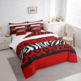 thumbnail image 3 of Feelyou Leopard Print Comforter Set 7pcs, Zebra Cheetah Wildlife Queen Bedding Sets, 3 of 8