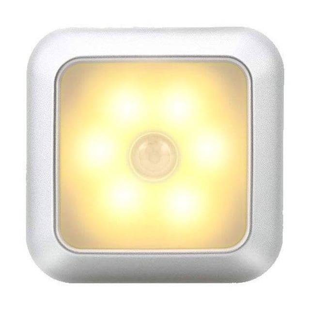 TFixol Motion-Activated Cabinet Light with 120° Detection, 0-5m Range, Magnetic Base, 3 Installation Options, Warm White LED, Silver Shell, Battery-Powered (AAA Not Included)