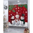 thumbnail image 4 of Christmas Snowman Bathroom Shower Curtains with Hooks, Christmas Tree Winter Pine Red Waterproof Fabric Washable Shower Curtain for Home Hotel Bathtub Decor 72x72 Inches, 4 of 7