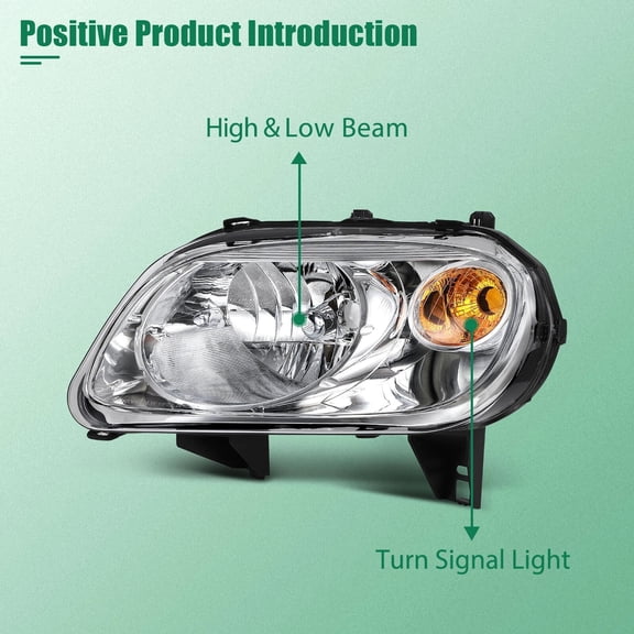For Chevy HHR 2006 - 2011 Headlights Assembly Pair Chrome Housing Replacement