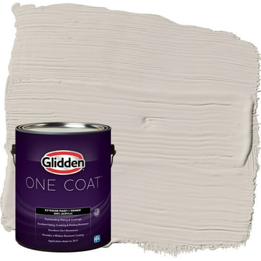 Glidden One Coat Exterior Paint   Primer My Alibi / Beige, Semi-Gloss, 1 Gallon