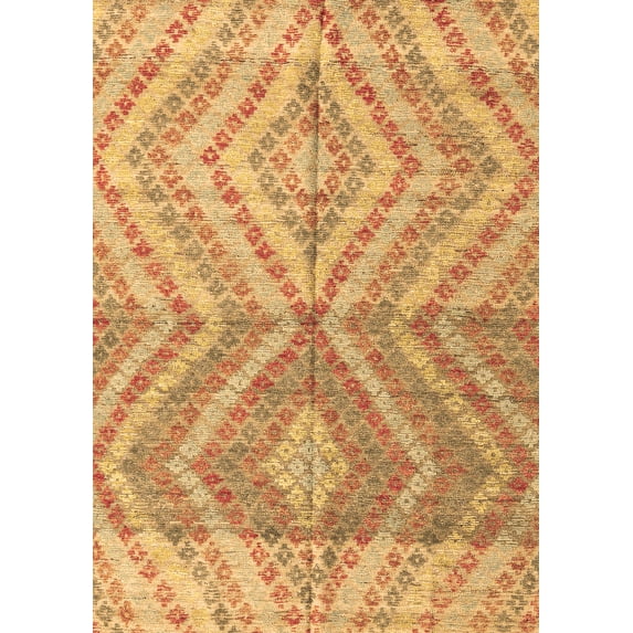 Ahgly Company Indoor Rectangle Abstract Brown Modern Area Rugs, 7' x 9'