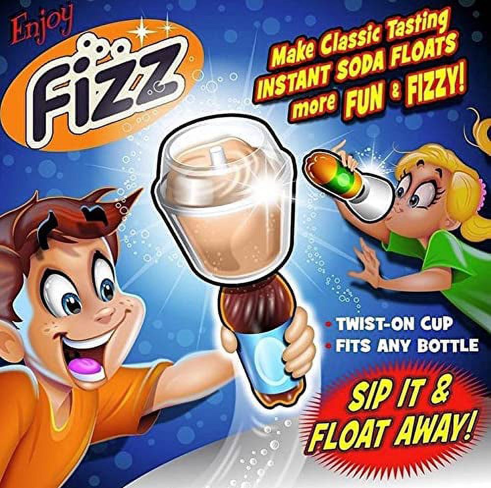 Fizz The Cup On-The-Go Ice Cream Float - Fits Plastic & Glass Soda or Drink Bottles - Leak-Proof Accessories, Tight Seal - Reusable & Portable for Dessert - For Kids & Adults 12-Pack