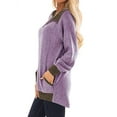 thumbnail image 3 of TWZH Women Colorblock POLO Collar Zip Front Long-sleeved Pockets Sweatshirt Tops, 3 of 4