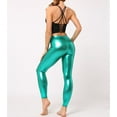 thumbnail image 4 of Women's Faux Leather Pants Bronzing Pu Leather Leggings Stretchy Night Out Pants Clubwear, 4 of 4
