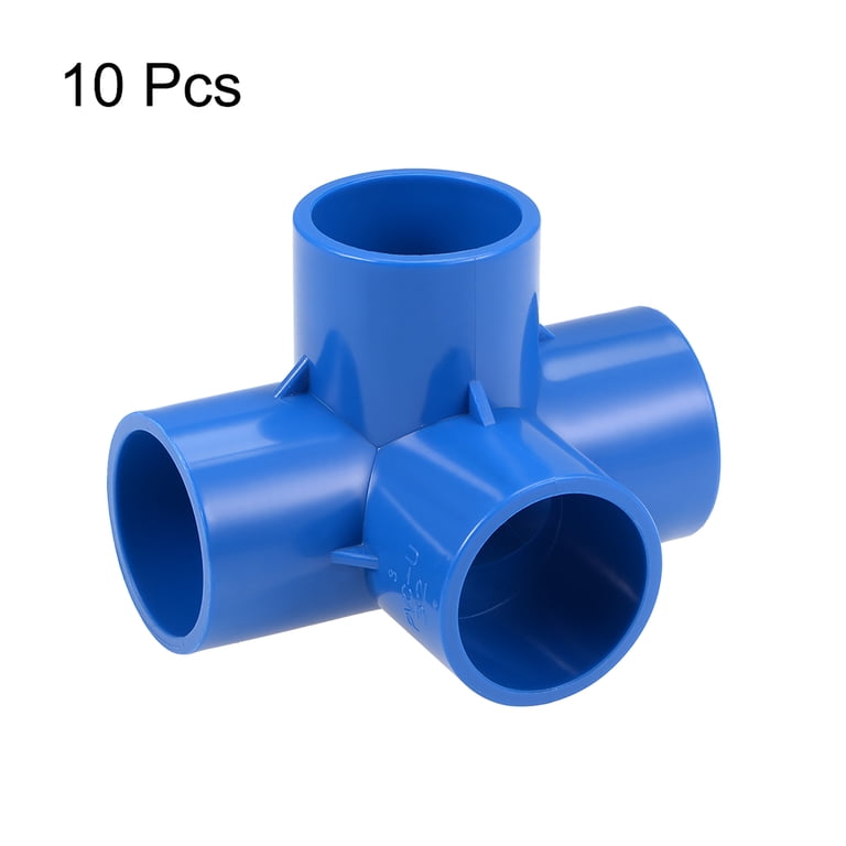 TA-VIGOR 5Pcs 3-Way Elbow PVC Pipe Fitting Furniture Grade 32mm Size Tee Corner Fittings Blue