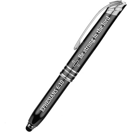 FAYERXL Personalized Pens Engraved Catholic Faith Bible Verse,Pastor Appreciation Gifts for Men Women (Ephesians 6:10)