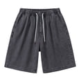 thumbnail image 5 of Nmnitkp Jean Shorts Men's Elastic Waist Denim Shorts Drawstring Relaxed Straight Leg Summer Casual Jean Shorts Gray,3XL, 5 of 7