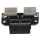 thumbnail image 3 of Adaptador de placa base USB 30 recto cabezal hembra USB 30 de 19 pines/20 pines a divisor hembra tipo USB 30 A dual para placa base de PC - 480 Mbps ANGGREK Otros, 3 of 8