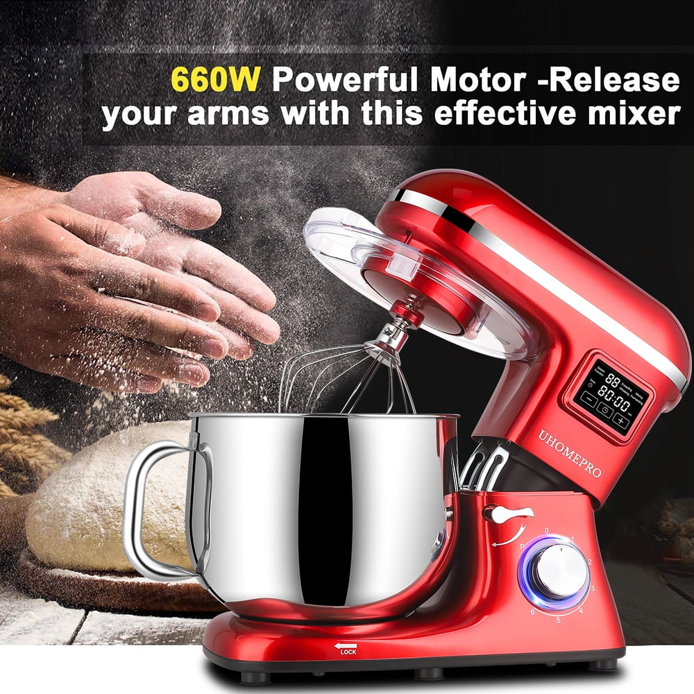 Free Shipping! uhomepro 8.5QT Stand Mixer for Home Commercial, 6+0+P-Speed Tilt-Head 660W Kitchen Dough Mixer, LED Display Electric Cake Mixer With Dough Hook, Beater, Egg Whisk, Spatula, Dishwasher Safe, Black - Walmart.com Free Shipping! uhomepro 8.5QT Stand Mixer for Home Commercial, 6+0+P-Speed Tilt-Head 660W Kitchen Dough Mixer, LED Display Electric Cake Mixer With Dough Hook, Beater, Egg Whisk, Spatula, Dishwasher Safe, Black - Walmart.com