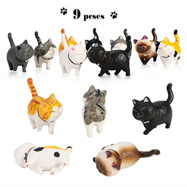 phogary 9pcs realistic cat figurines, educational kitty figures toy set