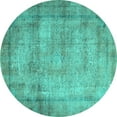 thumbnail image 1 of Ahgly Company Machine Washable Indoor Round Persian Turquoise Blue Traditional Area Rugs, 5' Round, 1 of 4