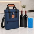 thumbnail image 2 of Portable Insulated Wine Cooler Bag - Leakproof Travel Tote with Shockproof Padding for Wine Bottles, Ideal for Picnics, Camping, and Outdoor Adventures Navy, 2 of 7