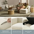 thumbnail image 6 of Mopio Convertible Sleeper Sofa Bed with Fully Removable Covers and Storage, Oversized Modular Sleeper Sectional Couch, Modern Cloud Couch for Living Room with Ottoman, 6 Seats, Off White Fabric, 6 of 11