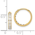thumbnail image 3 of 14K Yellow Gold Cz Hinged Hoop Earrings (14.3 X 14.7) Made In Vietnam ye1842, 3 of 5
