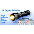 thumbnail image 4 of Smartech 2000 Lumen, Super Bright,  Dual Power,  Rechargeable, LED Tactical Flashlight, 5000mAh Power Bank, Zoom in Zoom out, 5 Modes, Indestructible, Waterproof, Shockproof, Ultra Light Pocket Sized, 4 of 7
