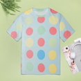 thumbnail image 5 of Colorful Dots T-Shirt O Neck Retro Print Big Size T-Shirts Short Sleeve Tees Womens Pretty Design, 5 of 5