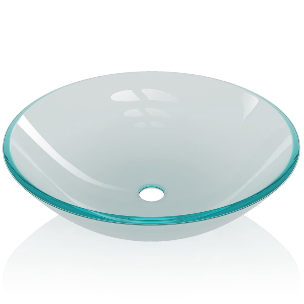 vidaXL Basin Tempered Glass 16.5" Frosted